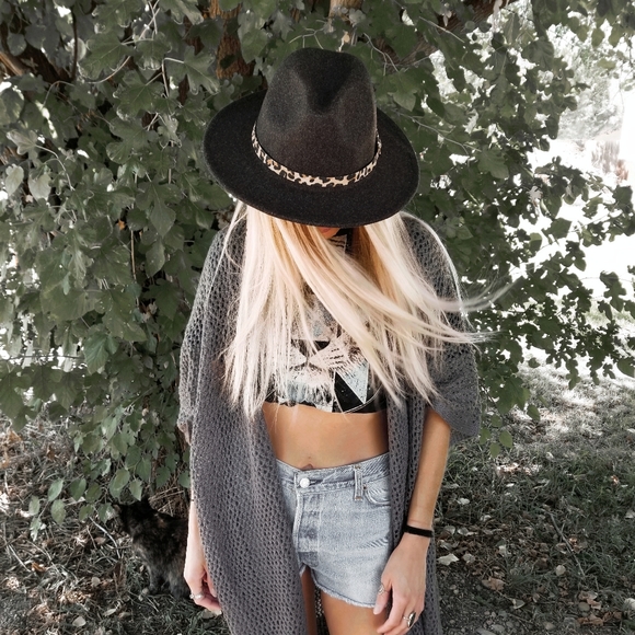 NEW Leather Trimmed Fedora Hat - Picture 14 of 14